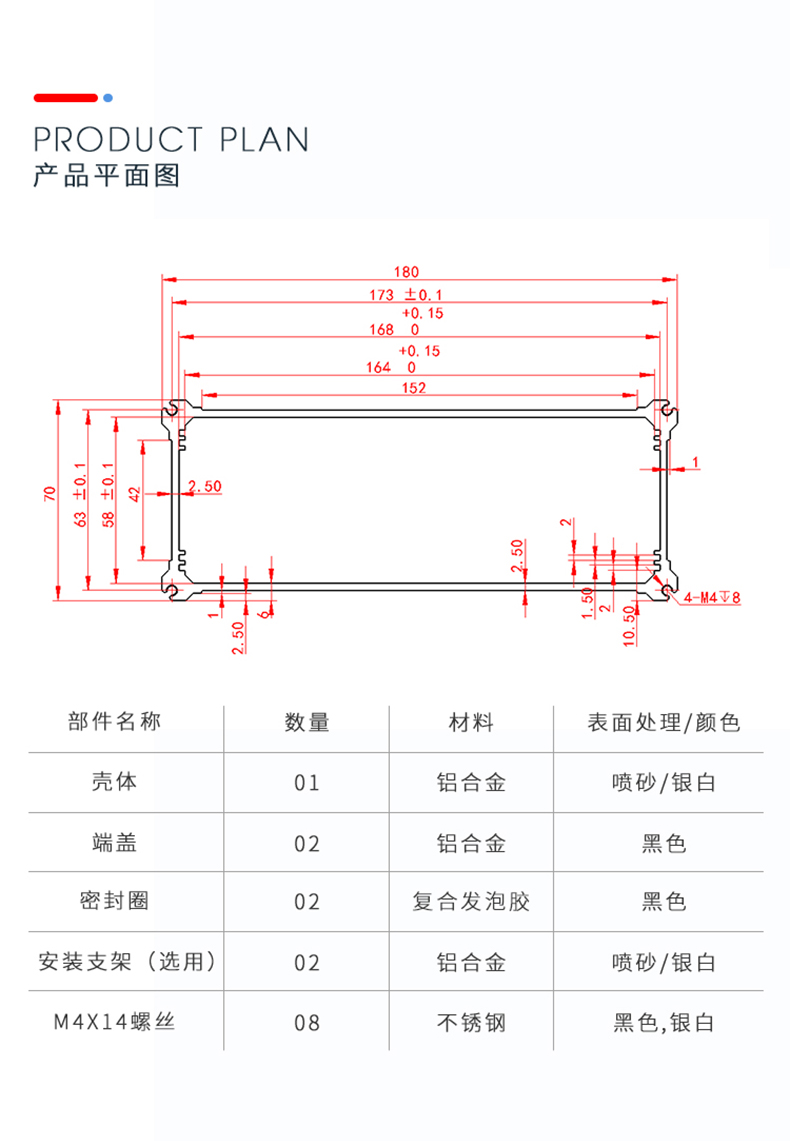 光纤线路铝合金防水外壳