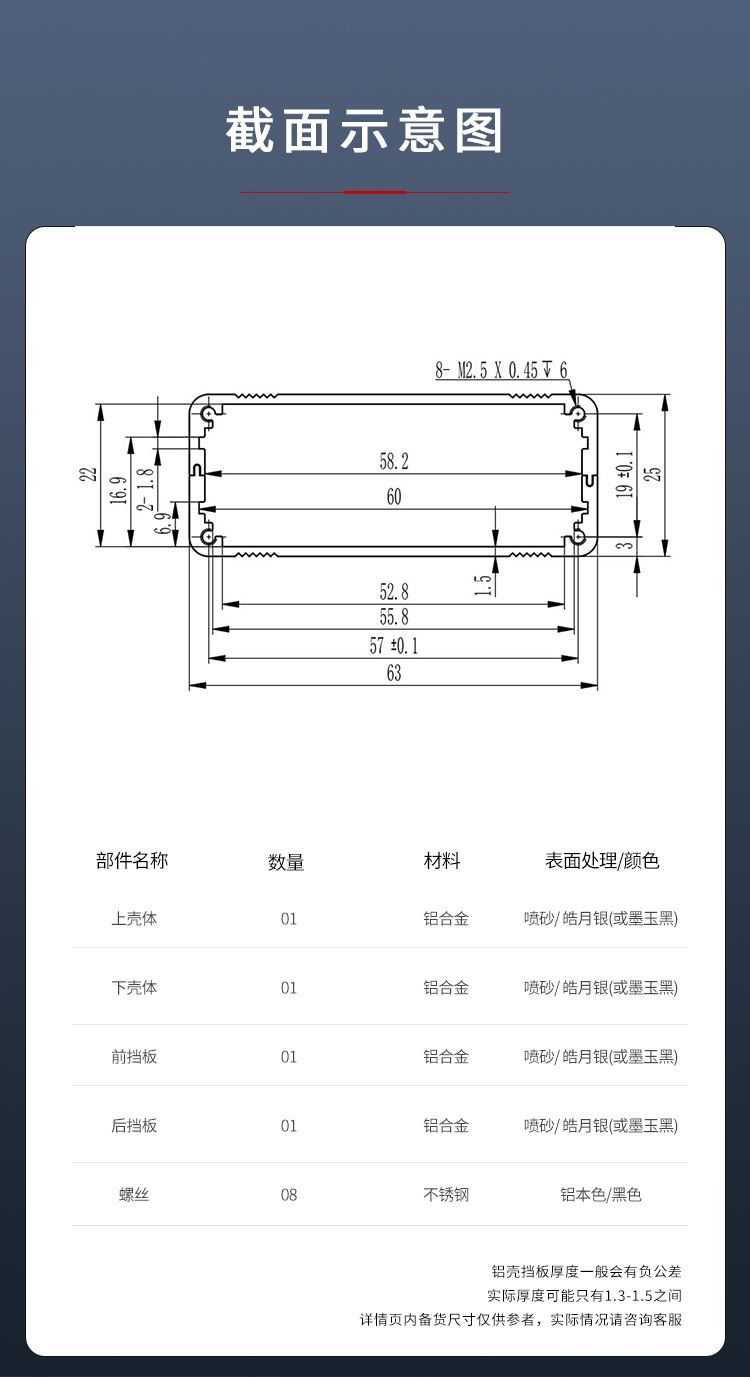 PCB板铝合金外壳